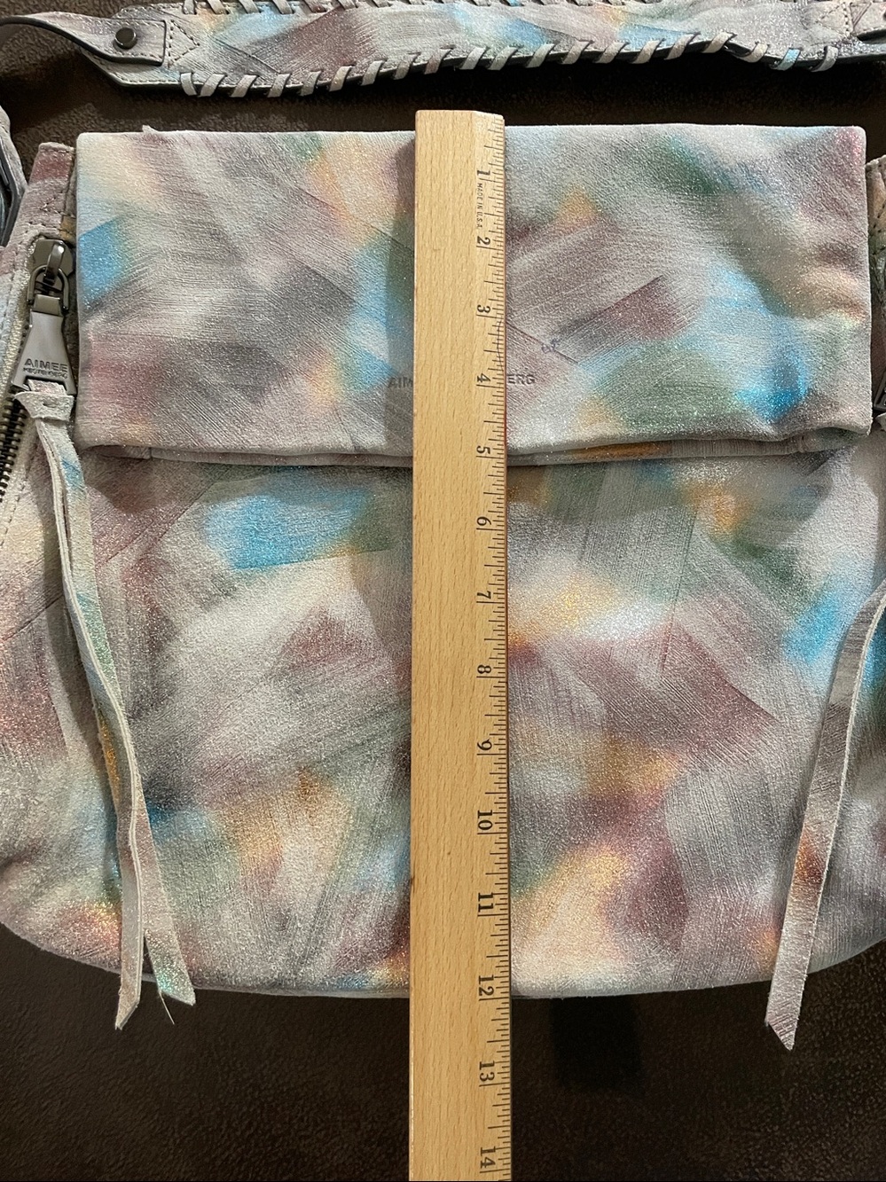 Aimee Kestenberg rainbow metallic leather boho bag with tassel zippers, NWOT - Picture 8 of 14